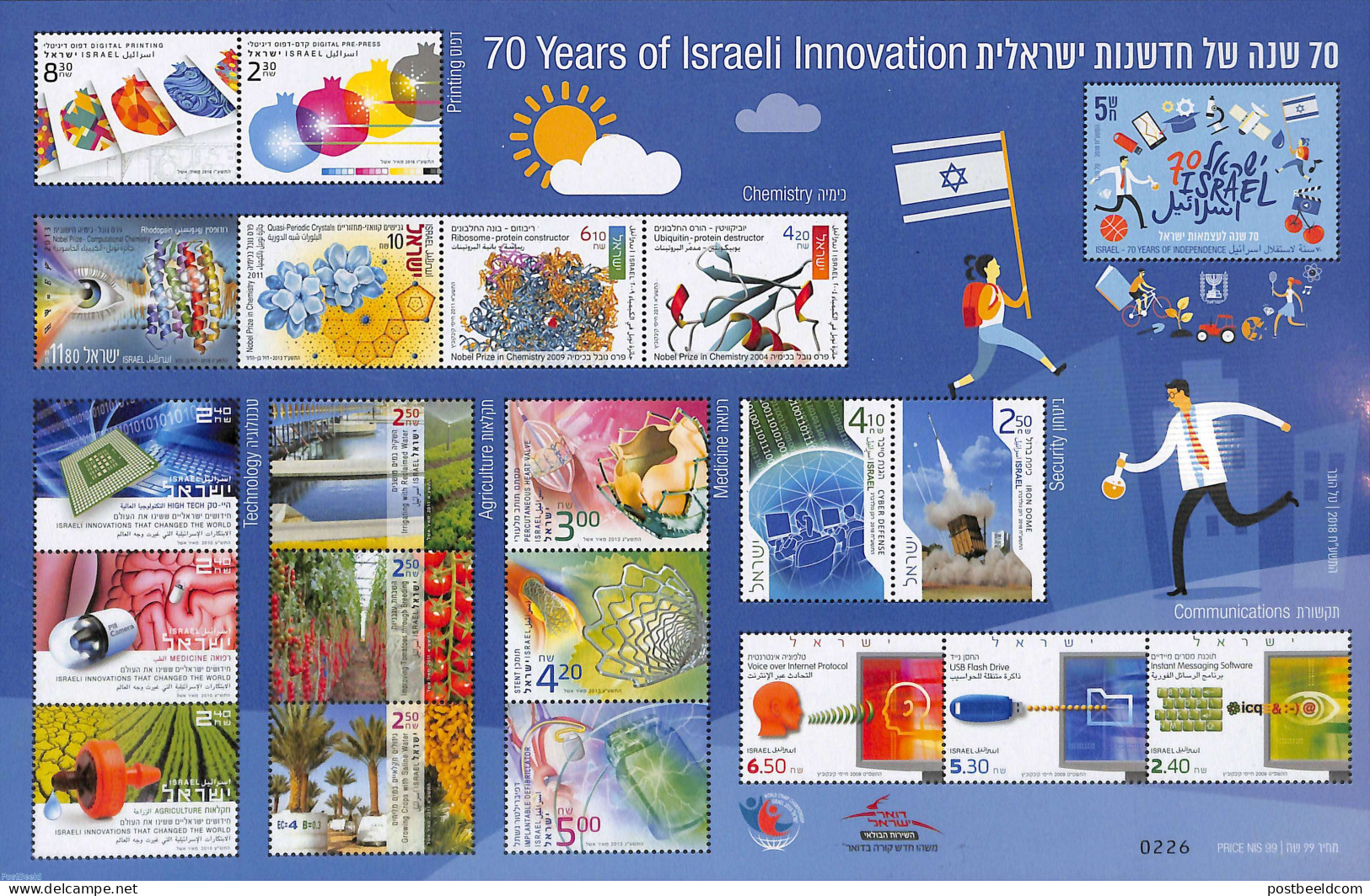 Israel 2018 Israeli Innovation M/s, Limited Edition, Mint NH, Science - Inventors - Unused Stamps (with Tabs)