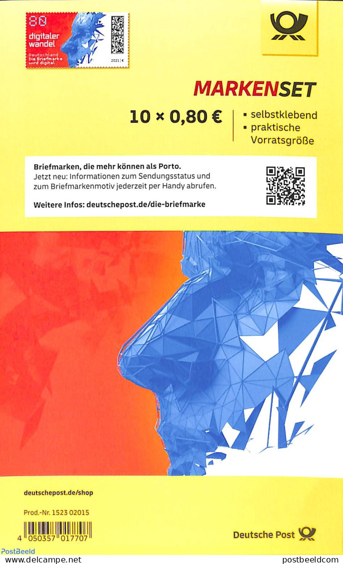 Germany, Federal Republic 2021 Digital Change Foil Booklet, Mint NH, Science - Computers & IT - Stamp Booklets - Ongebruikt