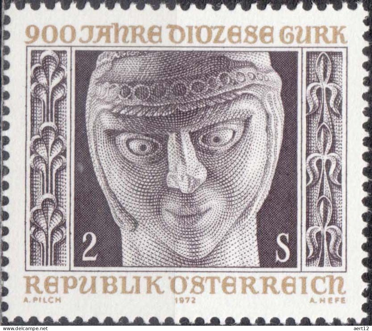 1972, Austria, Diocese Gurk, Carving Items, Churches, Religion, Sculptures, MNH(**), Mi: 1387 - Ungebraucht