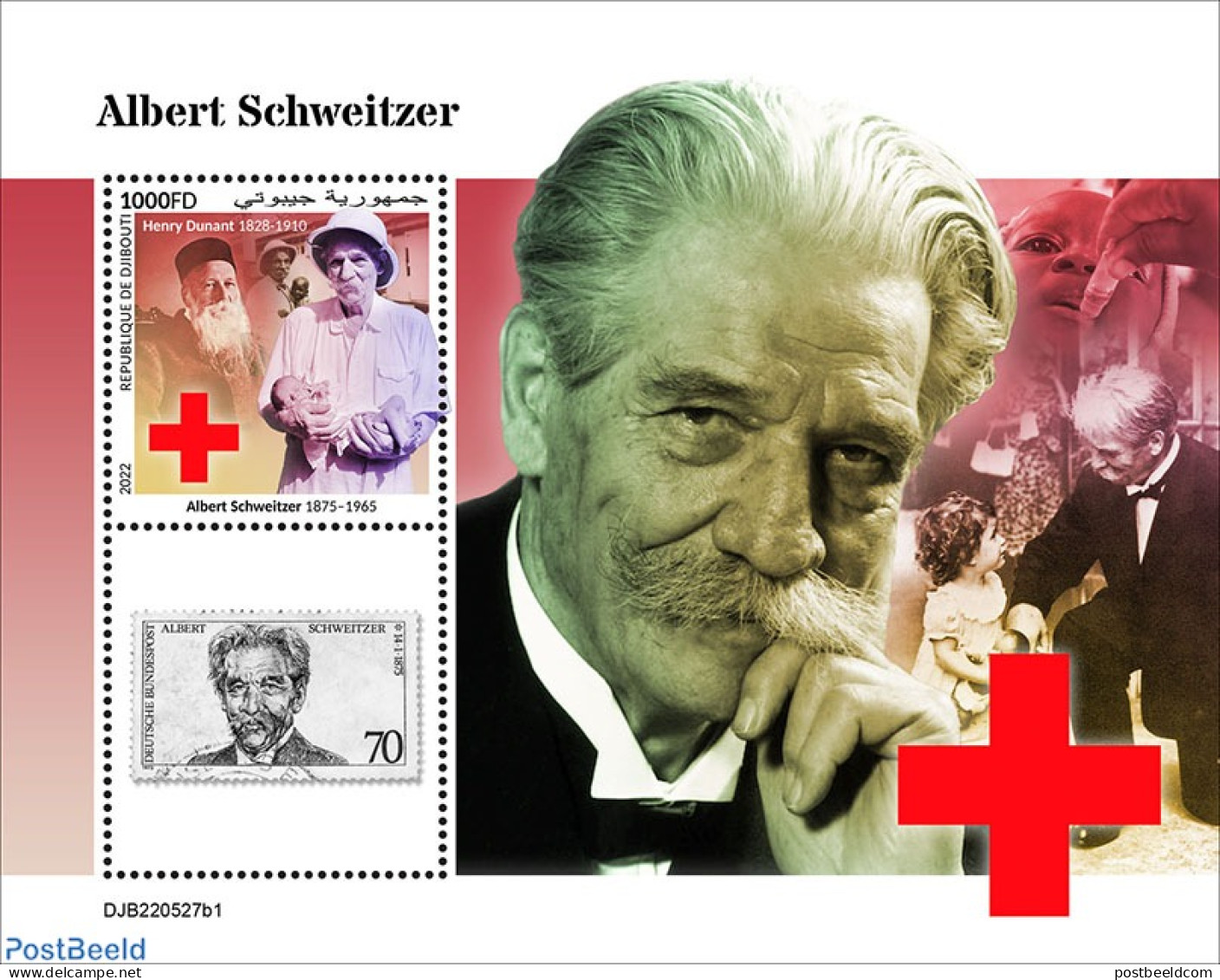 Djibouti 2022 Albert Schweitzer, Mint NH, Health - History - Science - Nobel Prize Winners - Nobelprijs