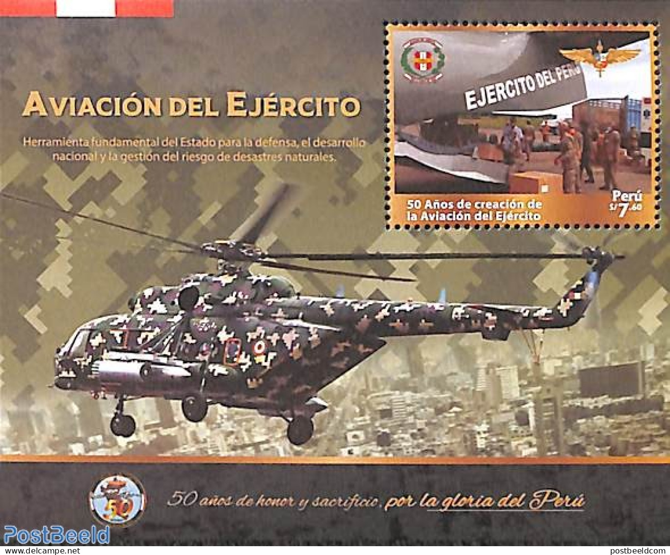 Peru 2023 Air Force S/s, Mint NH, History - Transport - Militarism - Helicopters - Aircraft & Aviation - Militaria