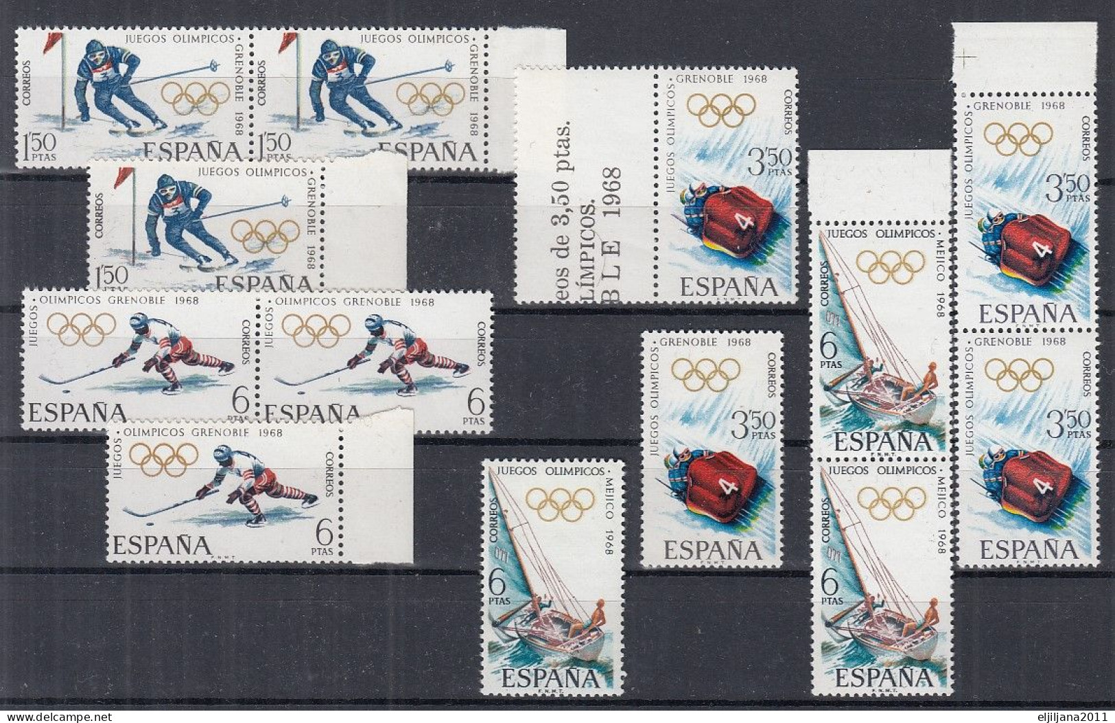 ⁕ SPAIN / ESPANA 1968 ⁕ Olympic Games Mi.1735-1737 & Mi.1780 ⁕ 13v MNH - Nuevos