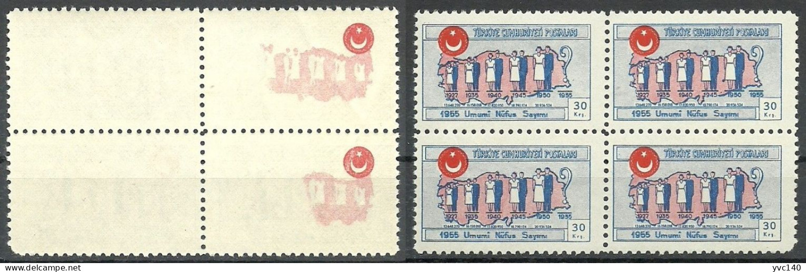 Turkey; 1955 The Census 30 K. "Ablaktsch ERROR" - Unused Stamps
