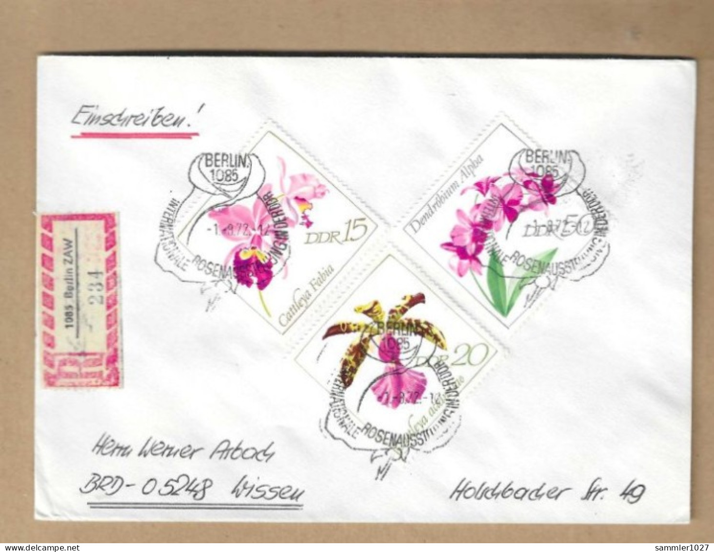Los Vom 04.05 Einschreiben-Briefumschlag Aus Berlin 1972 - Lettres & Documents