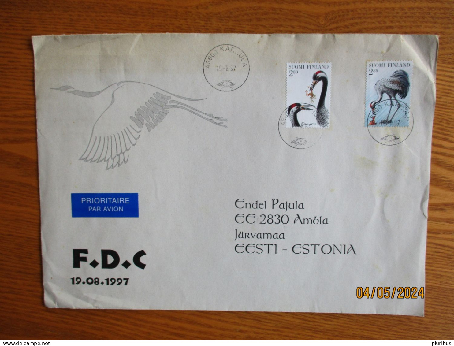 FINLAND CRANE FDC 1997 , 20-3 - Cranes And Other Gruiformes