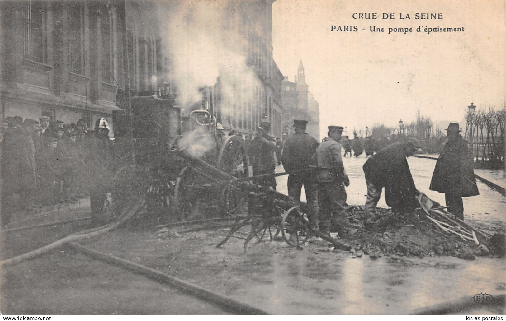 75 PARIS CRUE UNE POMPE - Paris Flood, 1910