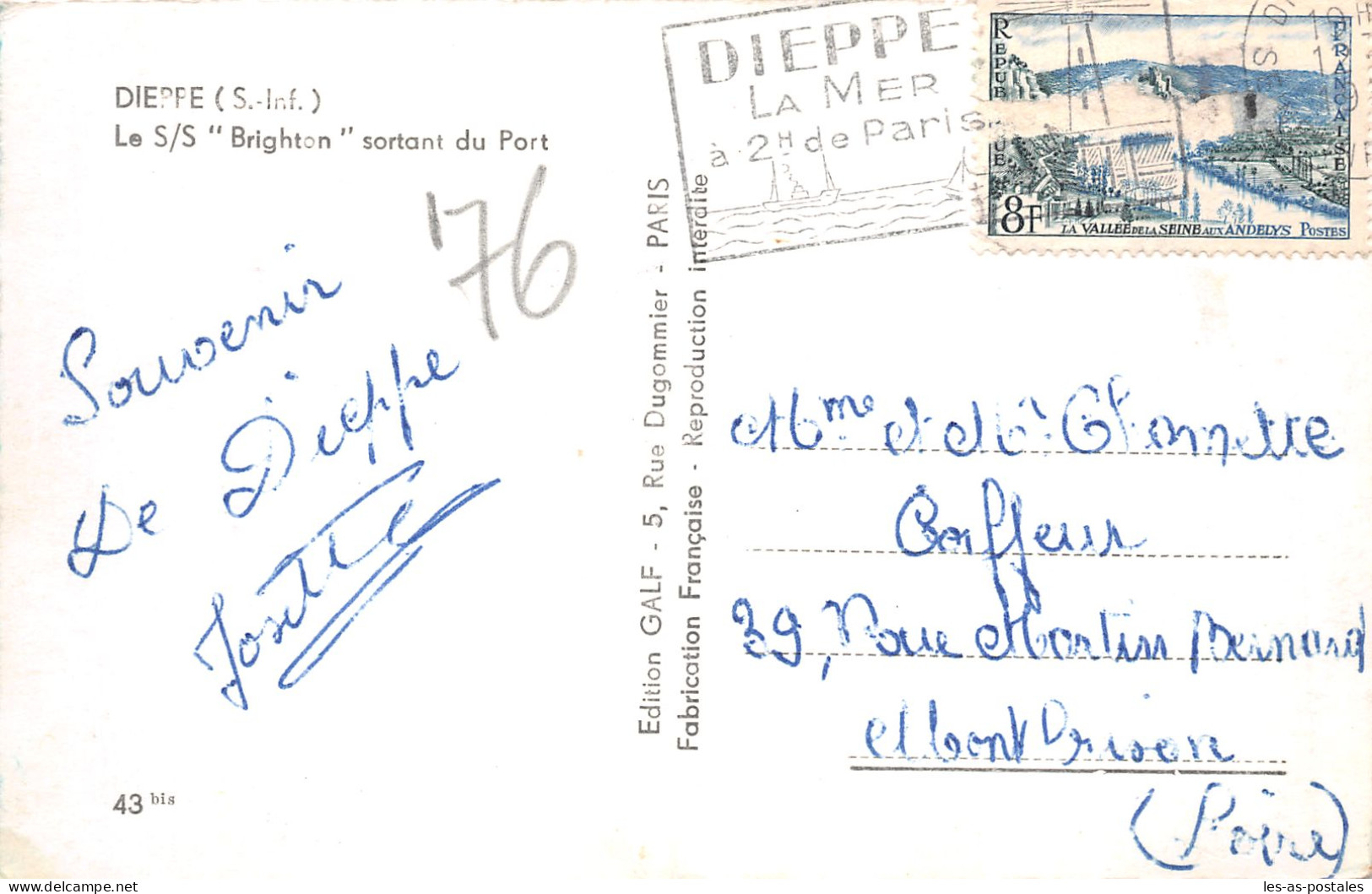 76 DIEPPE SS BRIGHTON - Dieppe
