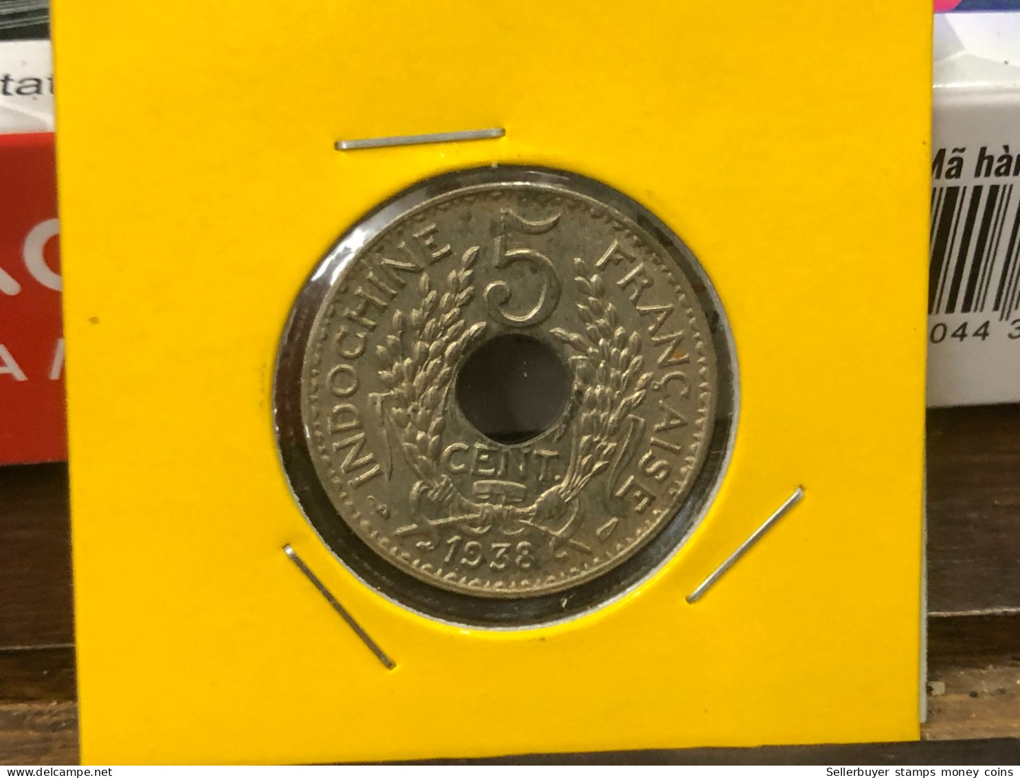 VIET-NAM French Indochina 5 Cent 1938 KM#18.1A-NICKEL BRASS 24MM-1 Pcs- Aunc No 7 - Viêt-Nam