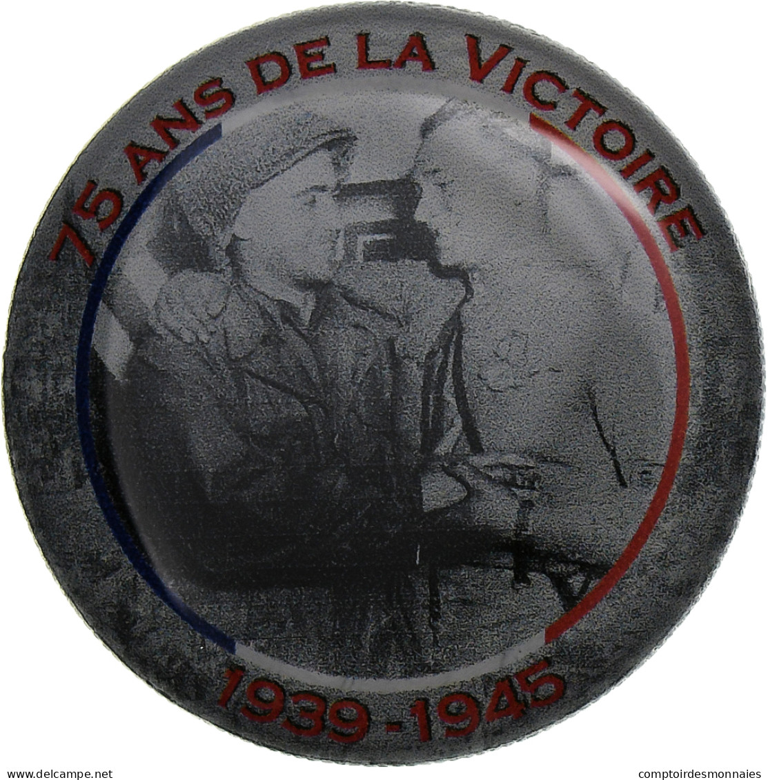 France, Jeton, 75 Ans De La Victoire - Scènes De Soldats, Nickel, TTB - Autres & Non Classés