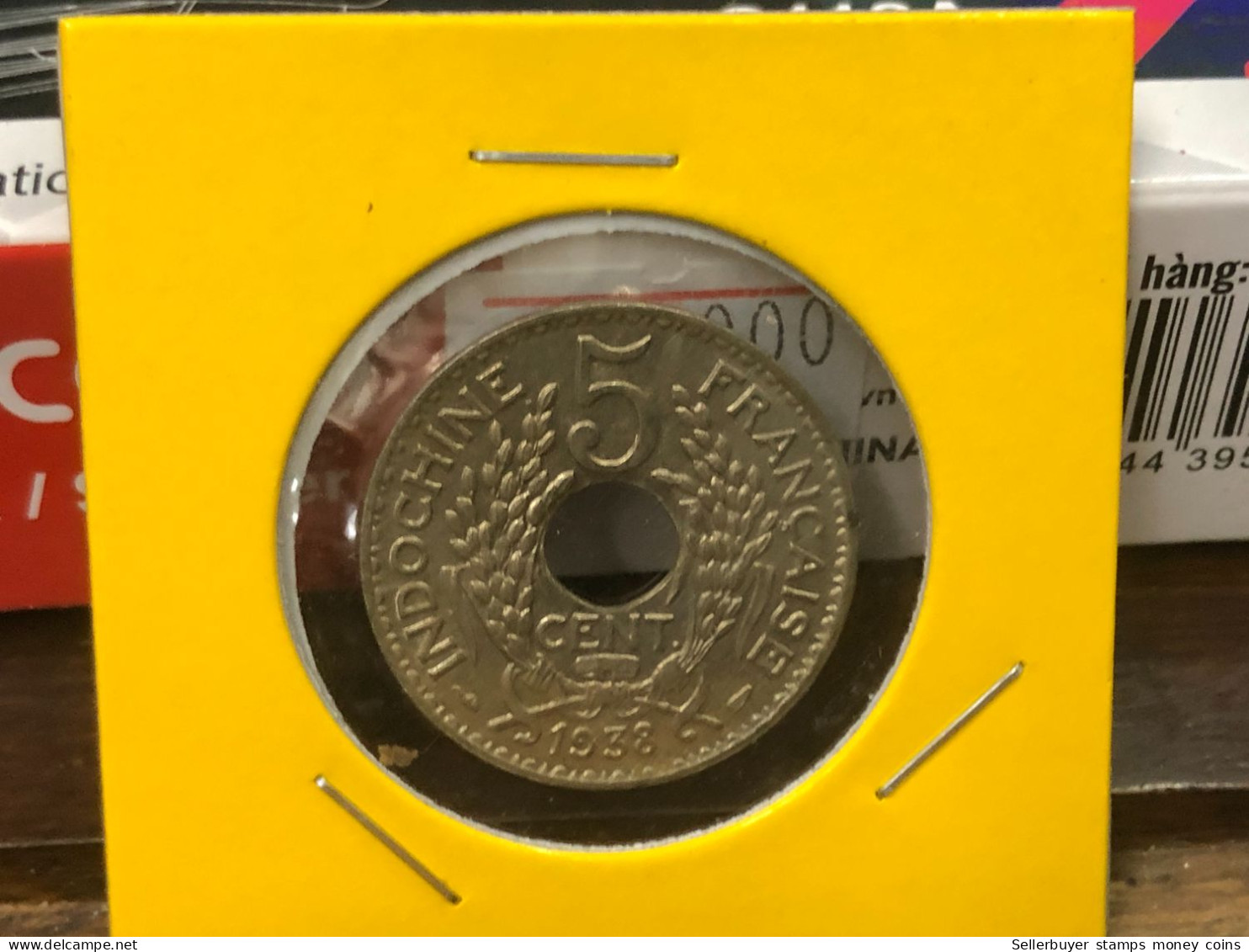 VIET-NAM French Indochina 5 Cent 1938 KM#18.1A-NICKEL BRASS 24MM-1 Pcs- Aunc No 10 - Viêt-Nam