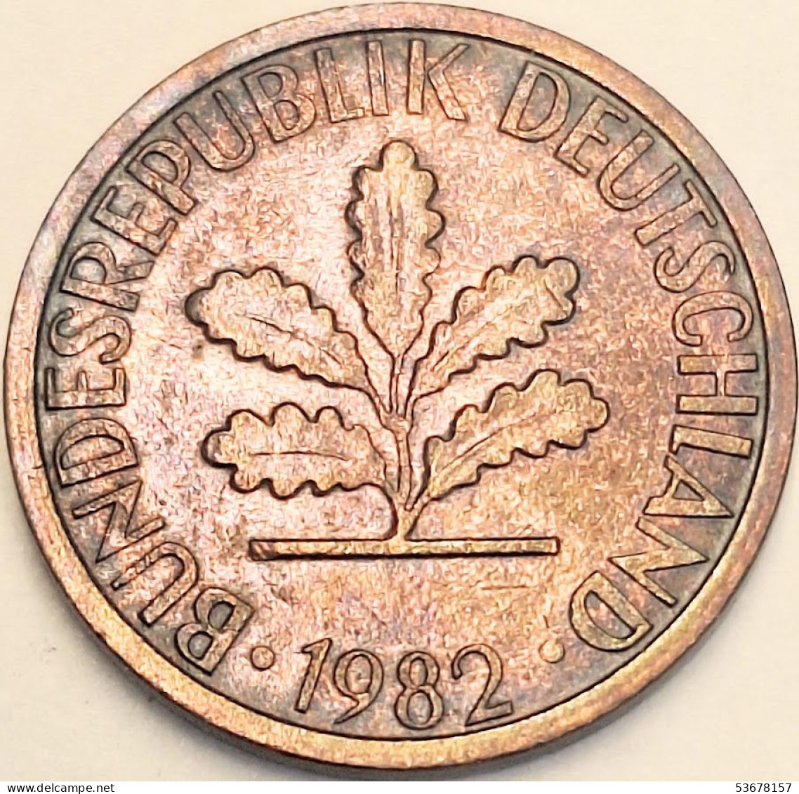 Germany Federal Republic - Pfennig 1982 D, KM# 105 (#4486) - 1 Pfennig