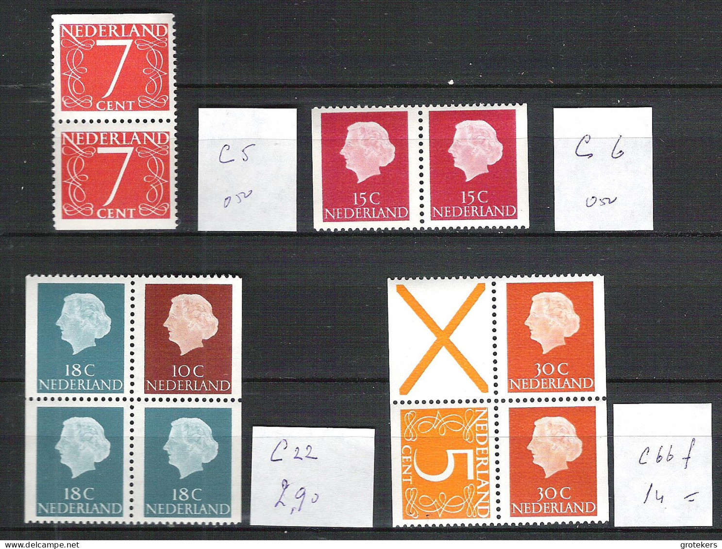 NEDERLAND Diverse Combinaties Uit Boekjes  - Postzegelboekjes En Roltandingzegels