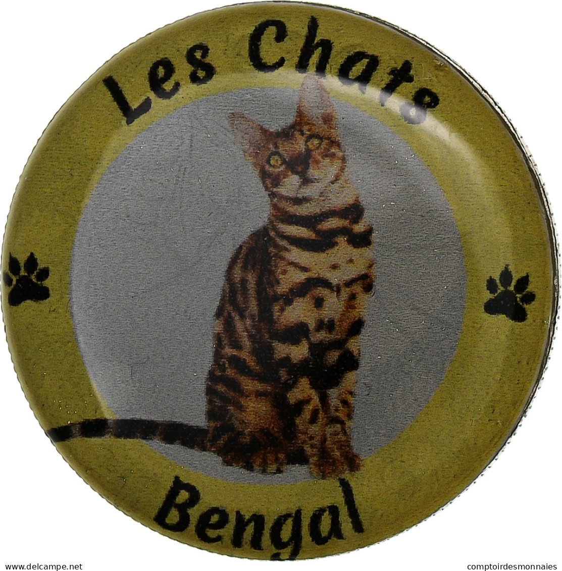 France, Jeton, Les Chats - Bengal, Nickel, TTB - Other & Unclassified