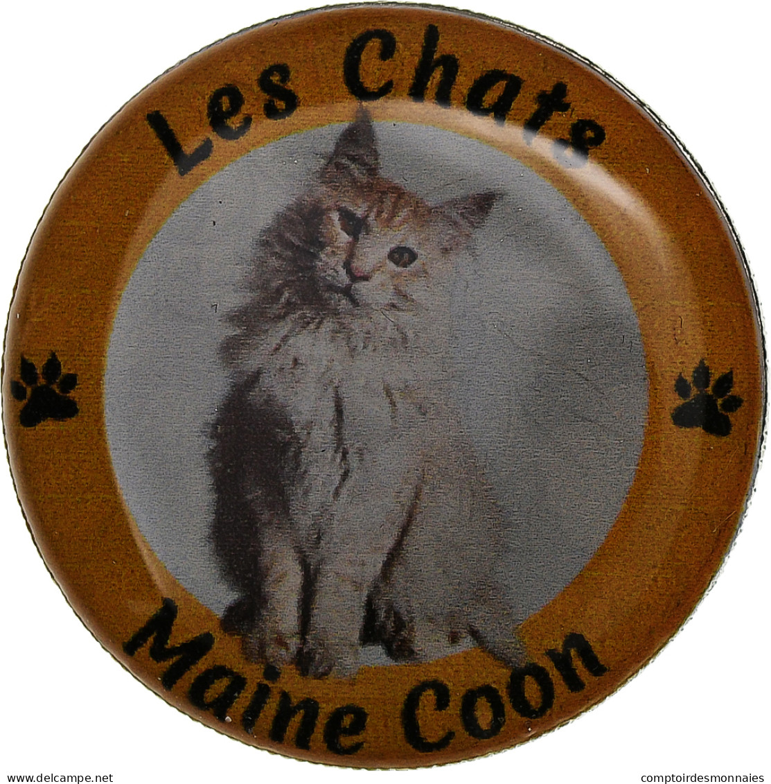 France, Jeton, Les Chats - Maine Coon, Nickel, TTB - Andere & Zonder Classificatie