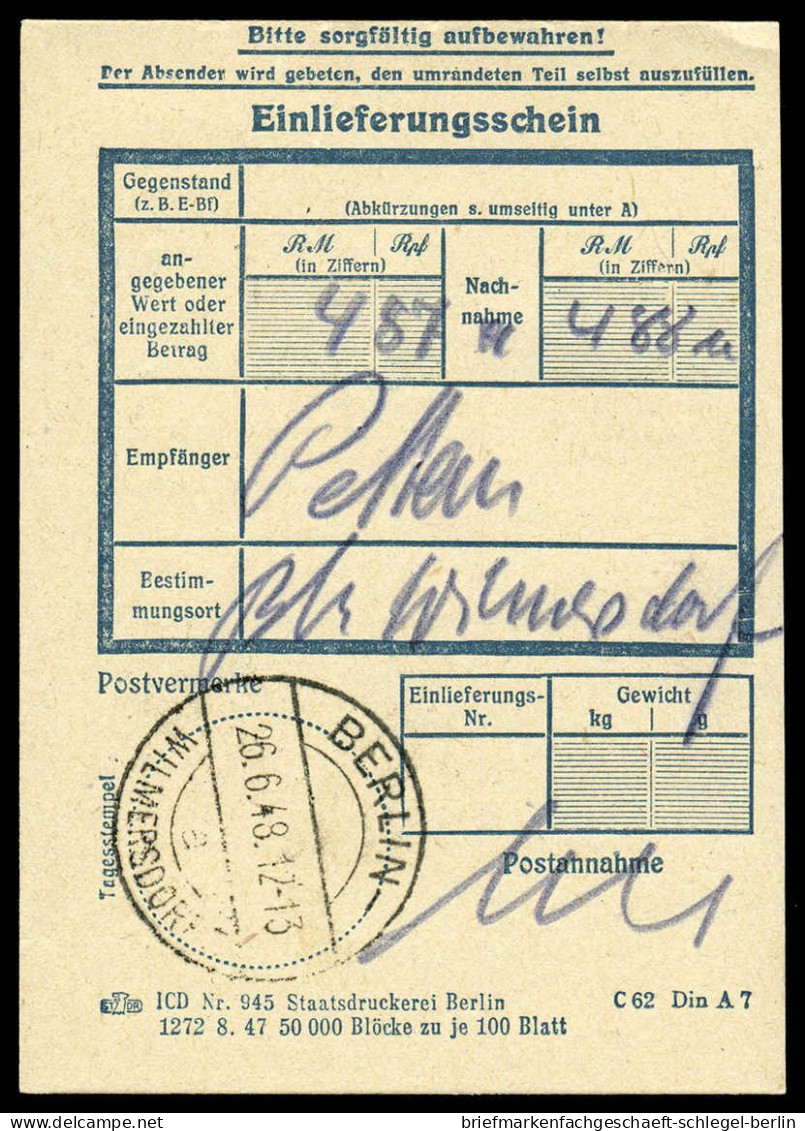 Berlin Vorläufer, 1948, 174 I, A179 I, Brief - Sonstige & Ohne Zuordnung