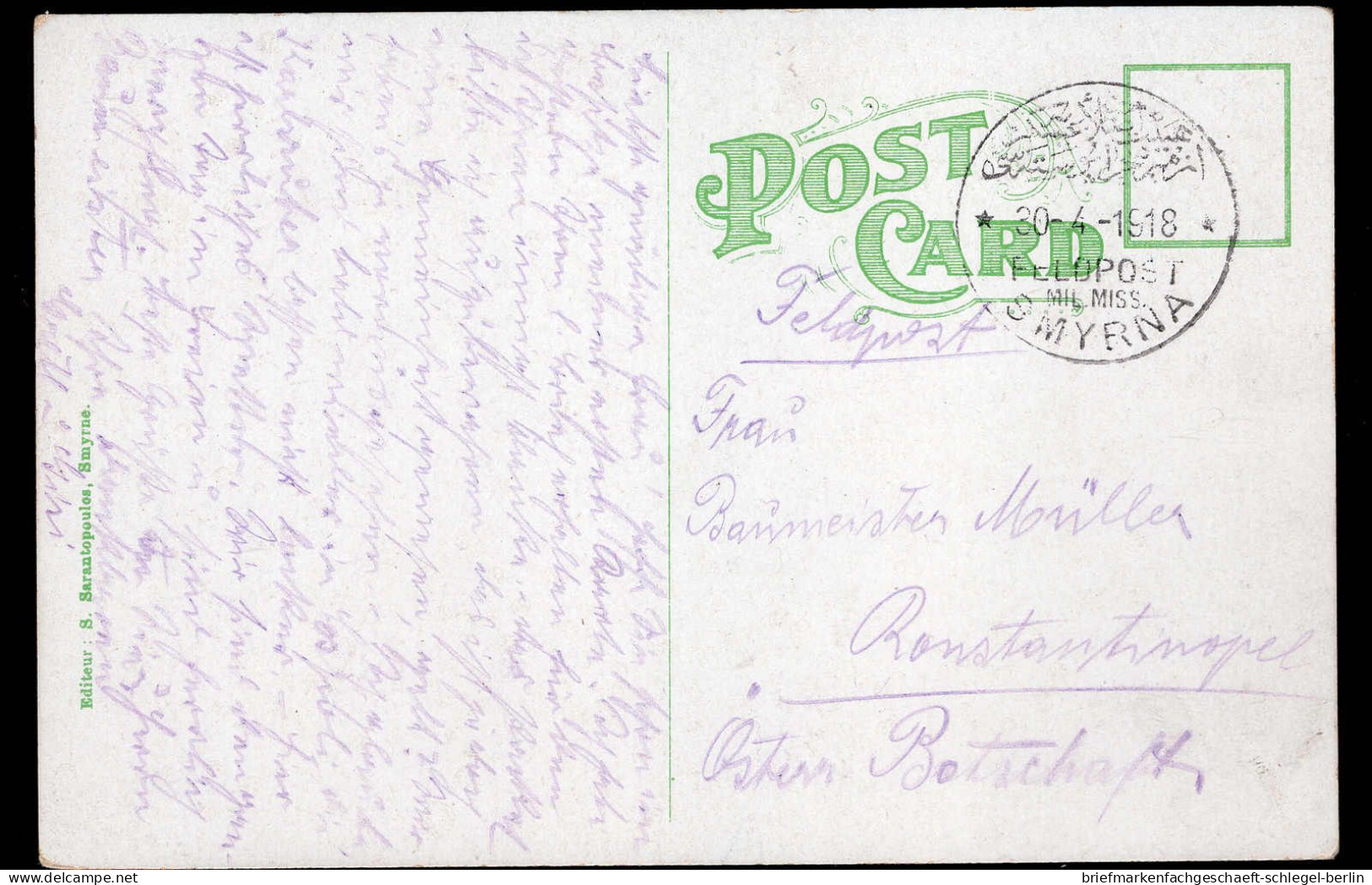 Deutsche Auslandspost Türkei, 1918, Brief - Deutsche Post In Marokko
