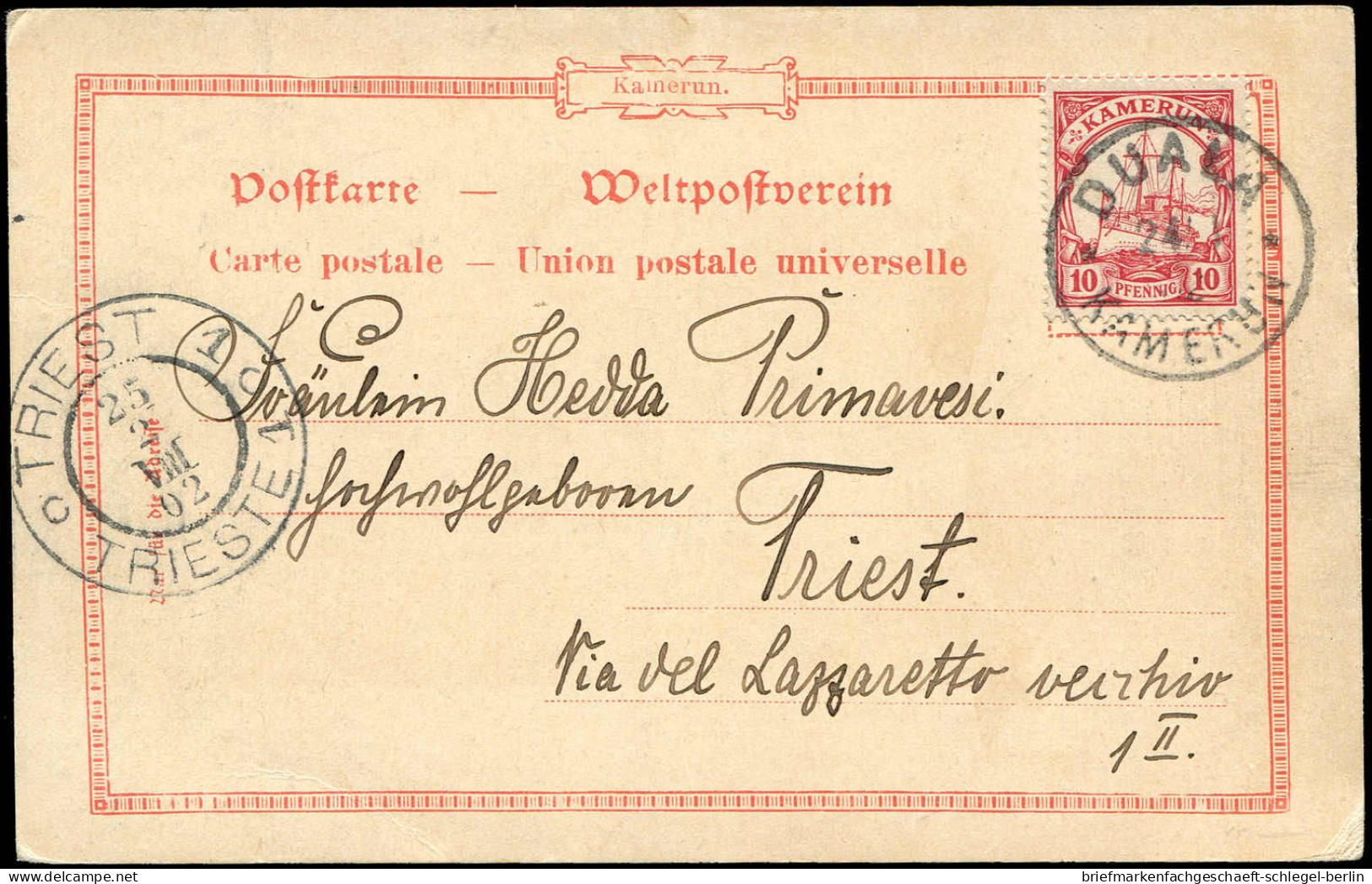 Deutsche Kolonien Kamerun, 1902, 9, Brief - Cameroun
