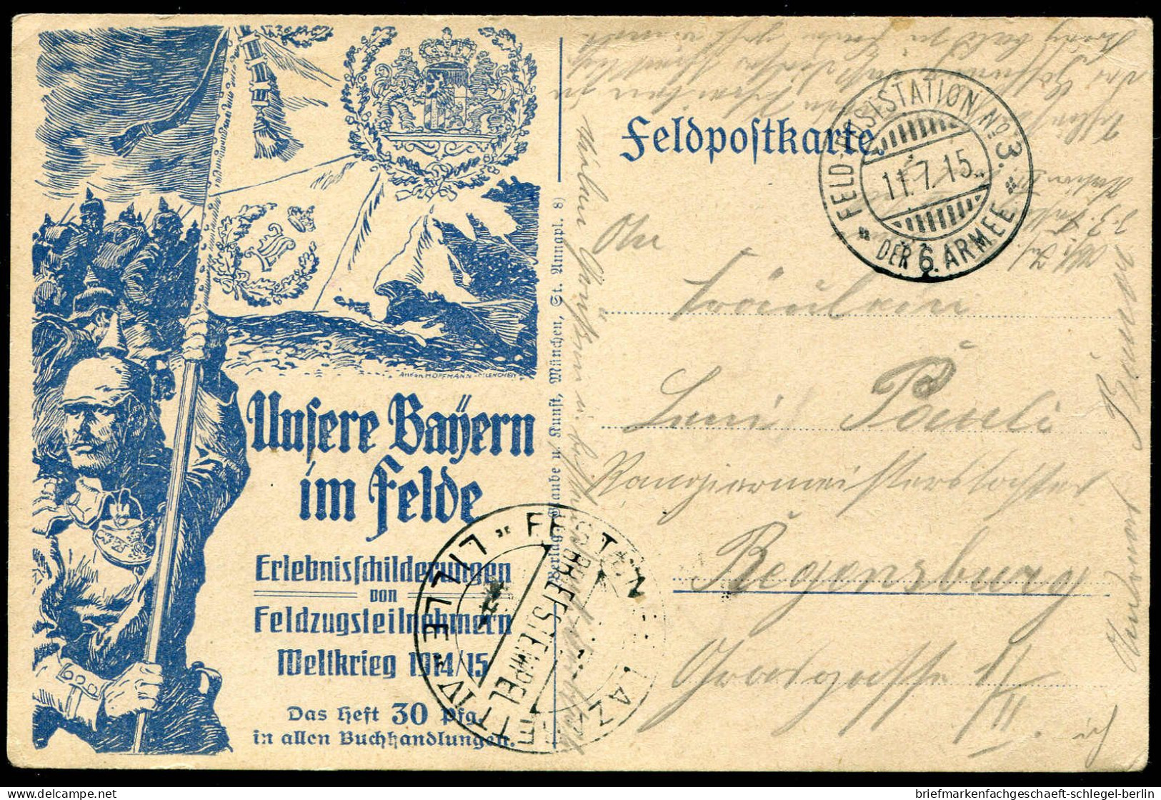 Altdeutschland Bayern, 1915, Brief - Feldpost (franchise)