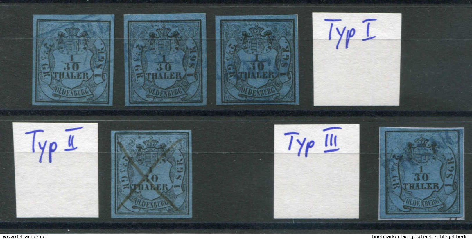 Altdeutschland Oldenburg, 1852, 2 I-III, Gestempelt, Briefstück - Oldenburg