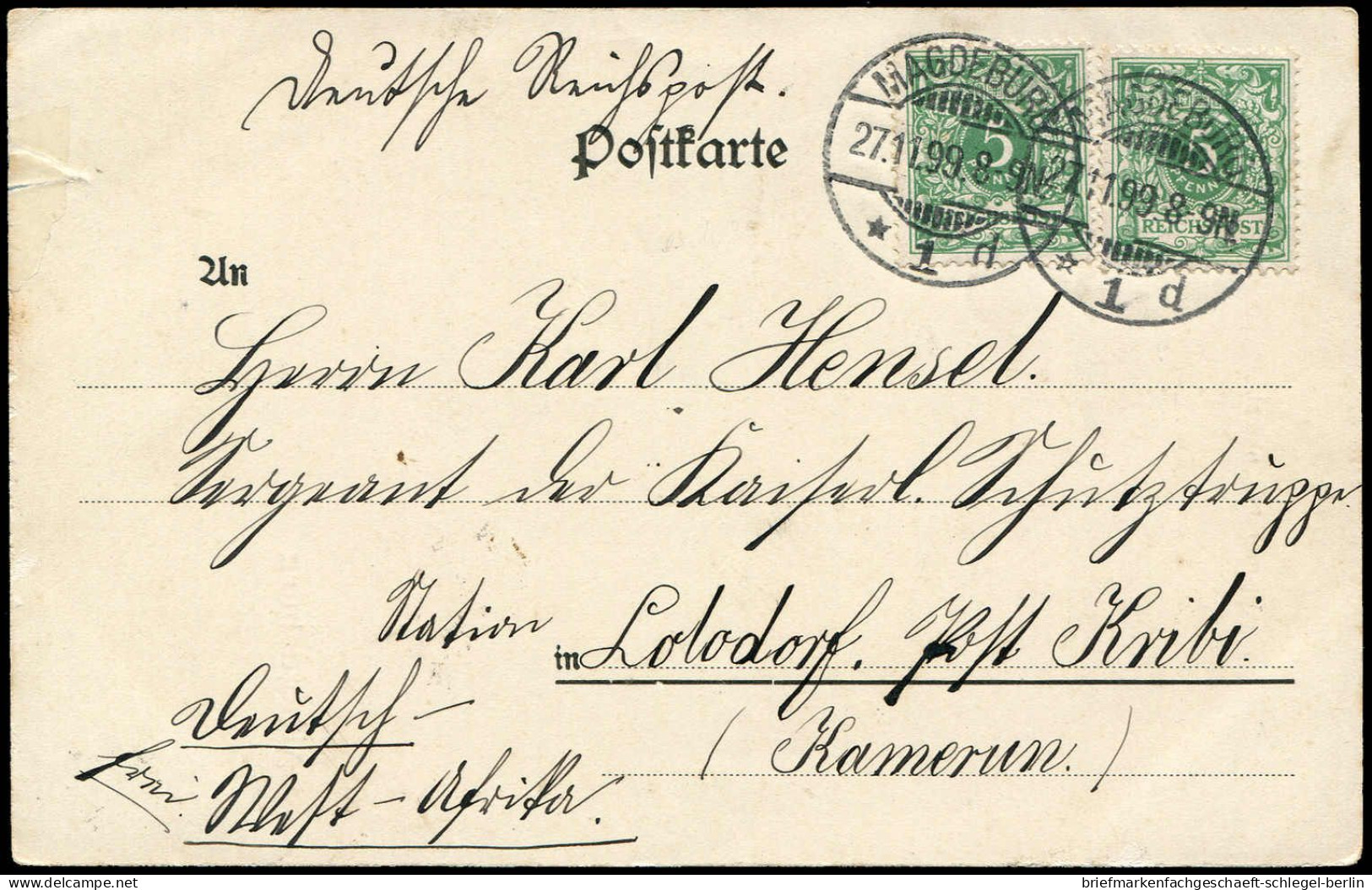 Deutsche Kolonien Kamerun, 1899, Brief - Cameroun