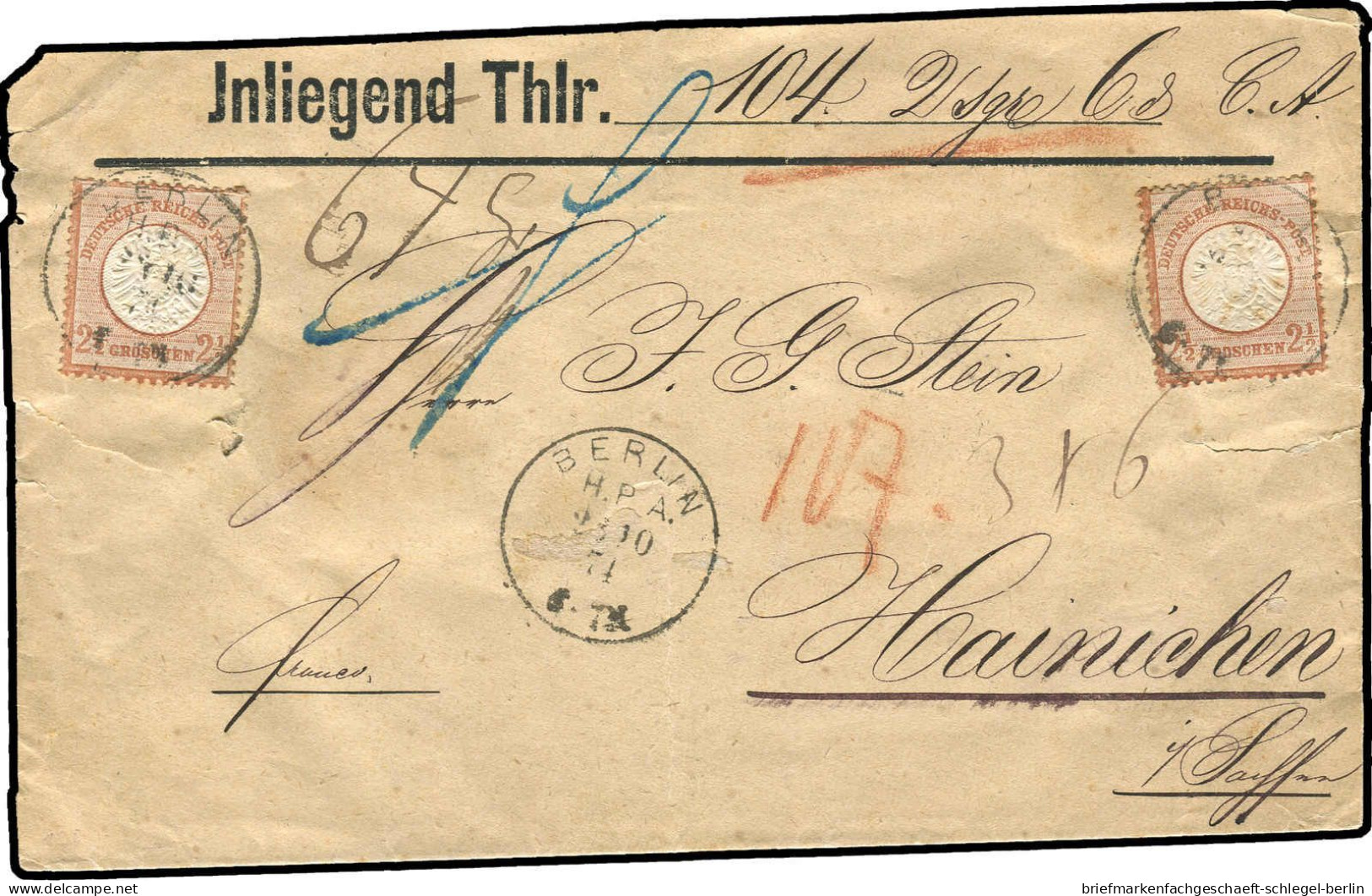 Berliner Postgeschichte, 1874, 21 A, Brief - Storia Postale