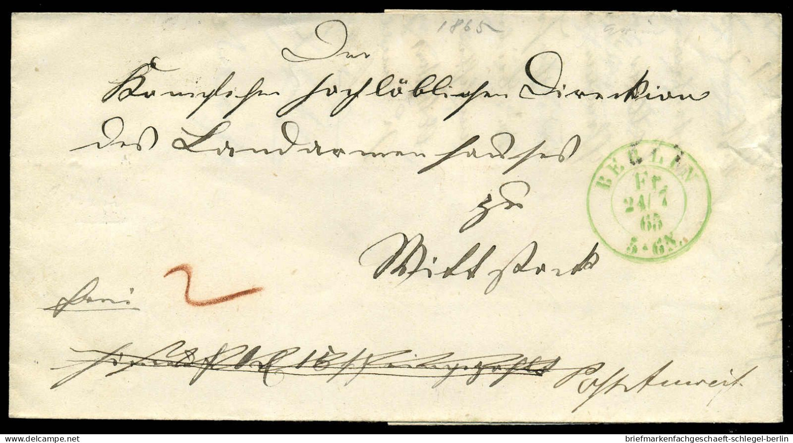 Berliner Postgeschichte, 1864, Brief - Autres & Non Classés