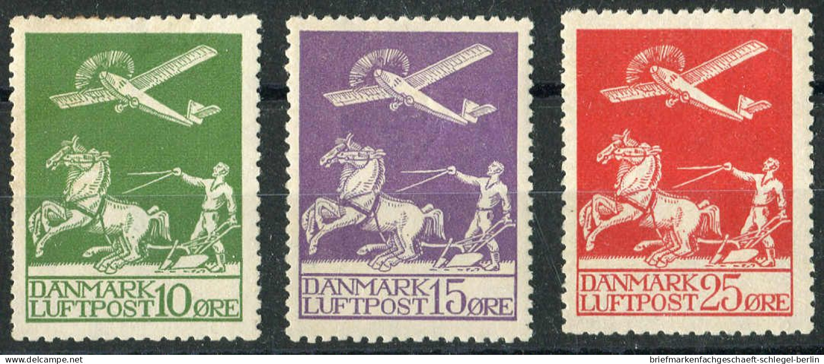 Dänemark, 1925, 143/45, 180/81, Ungebraucht - Andere & Zonder Classificatie
