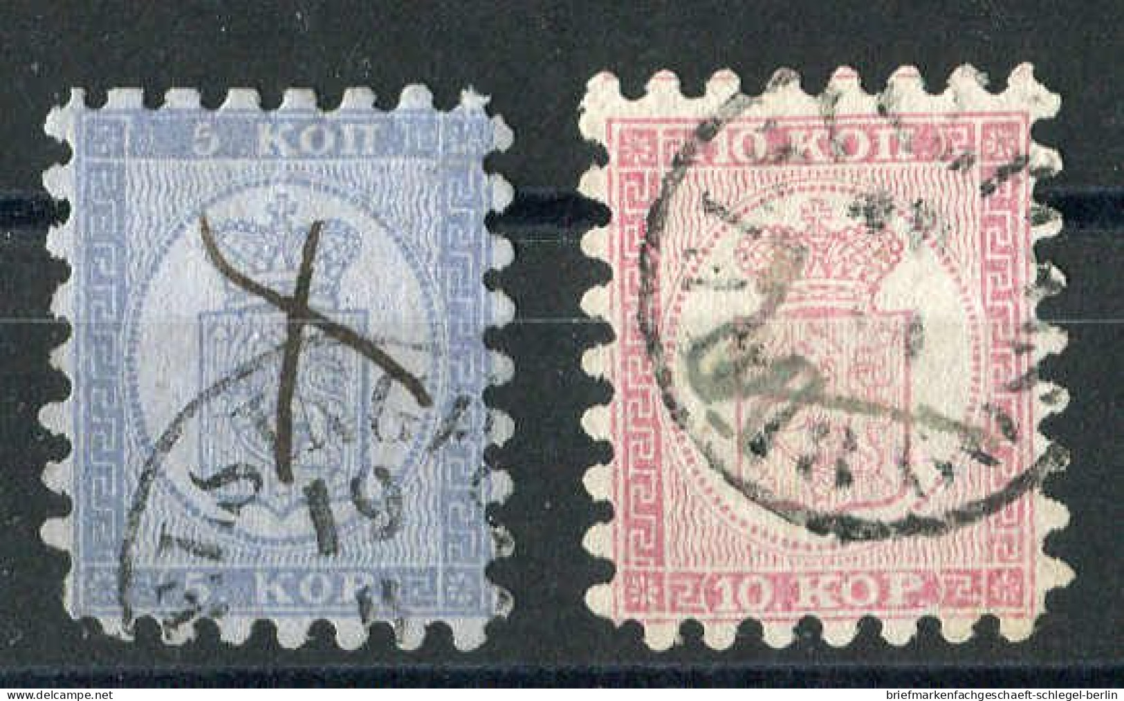 Finnland, 1860, 3 A, 4 A, Gestempelt - Sonstige & Ohne Zuordnung