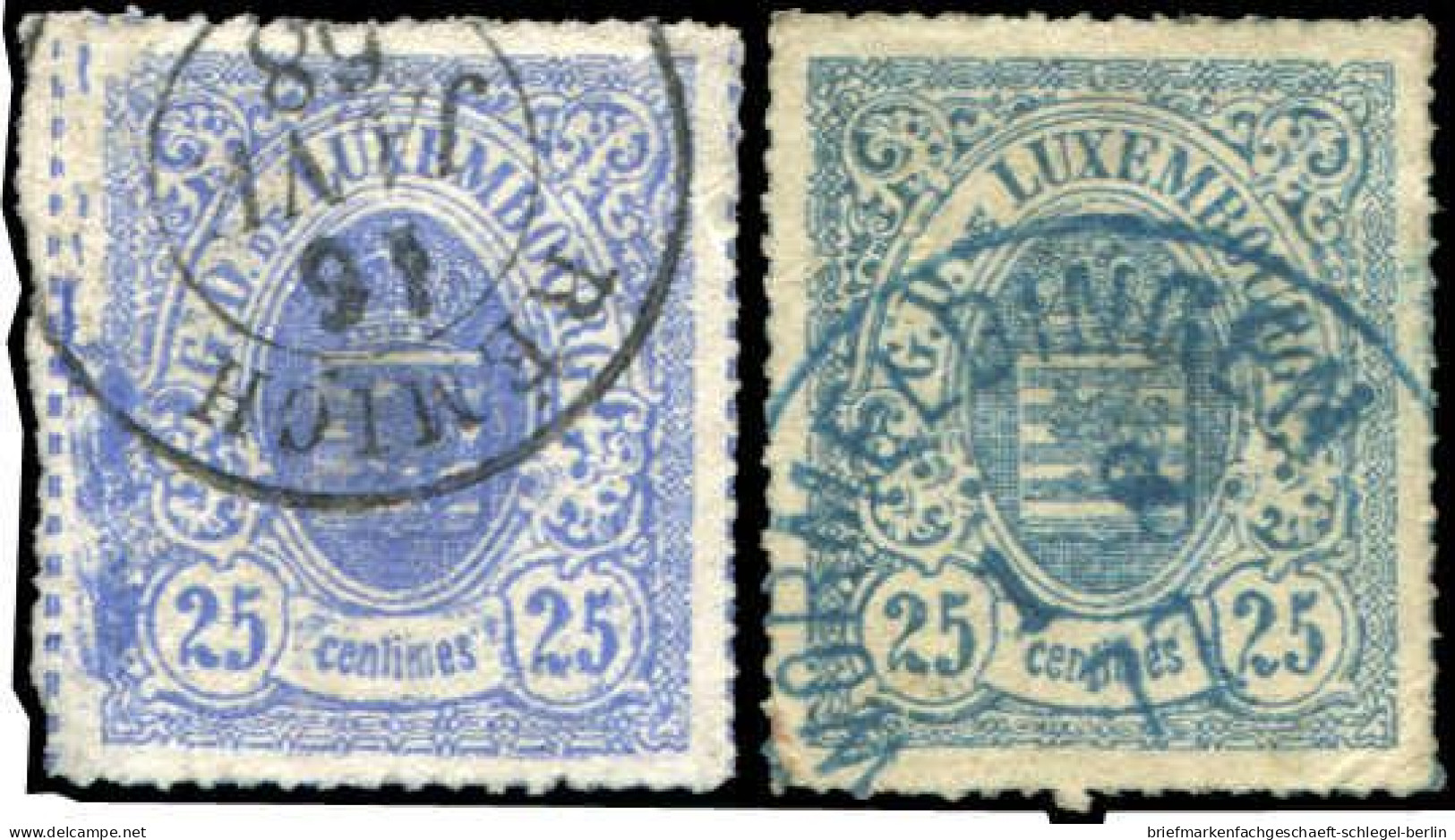 Luxemburg, 1865, 20 (11), Gestempelt - Sonstige & Ohne Zuordnung