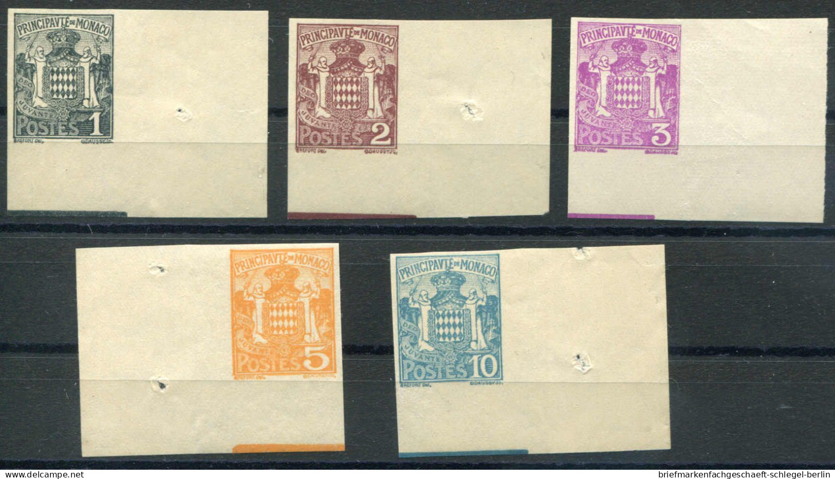 Monaco, 1924, 73-77 U, Postfrisch, Ohne Gummi - Other & Unclassified