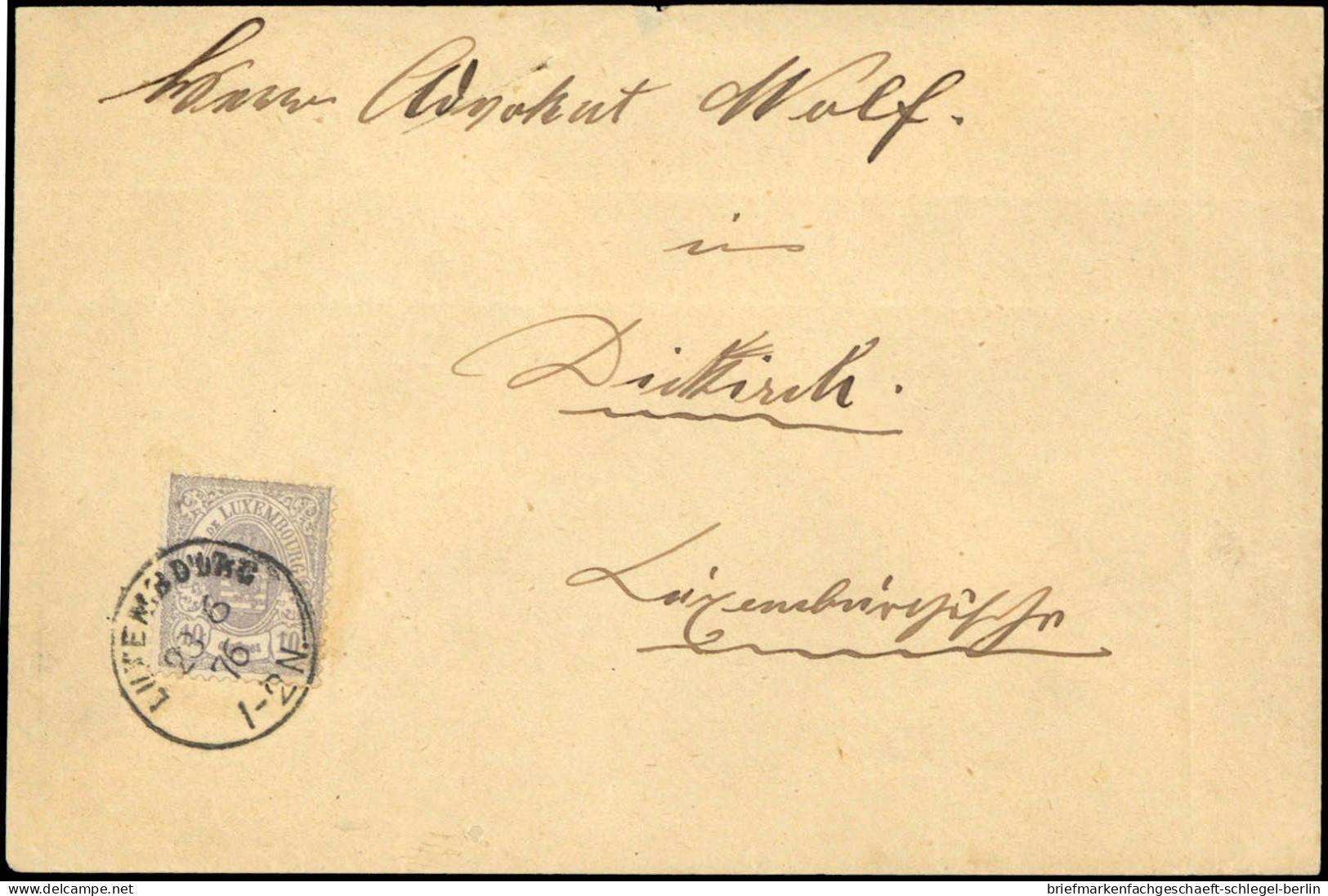 Luxemburg, 1876, 31 A (4), Brief - Autres & Non Classés