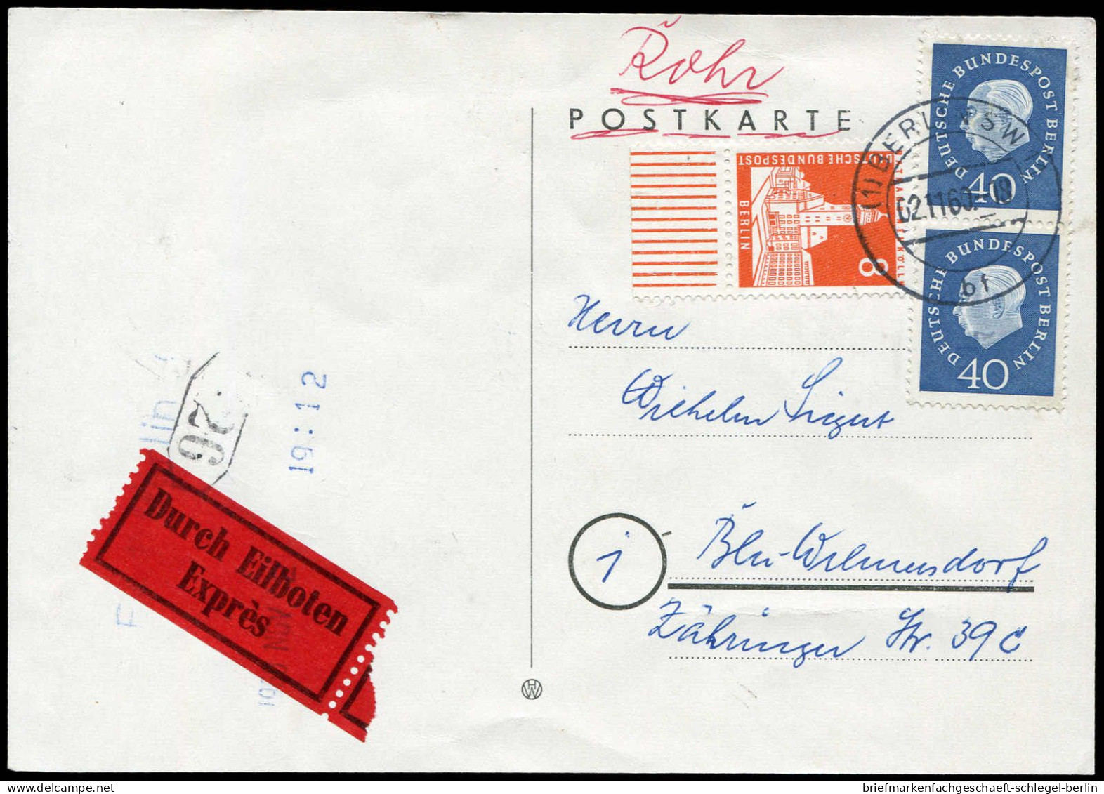 Berlin, 1960, 185 (2), 187, Brief - Other & Unclassified