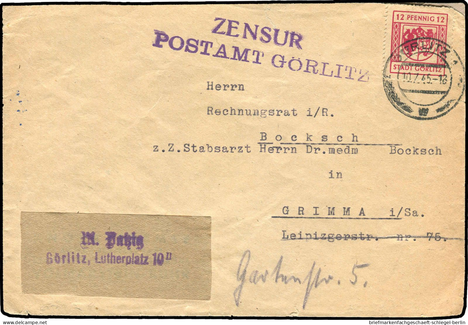 Deutsche Lokalausg. Görlitz, 1945, 4, Brief - Altri & Non Classificati