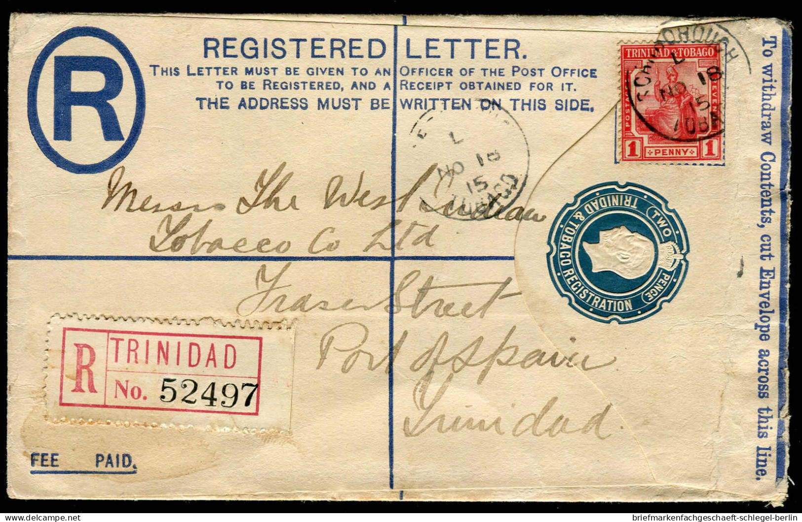 Trinidad & Tobago, 1915, 71a, Brief - Trinidad Y Tobago (1962-...)