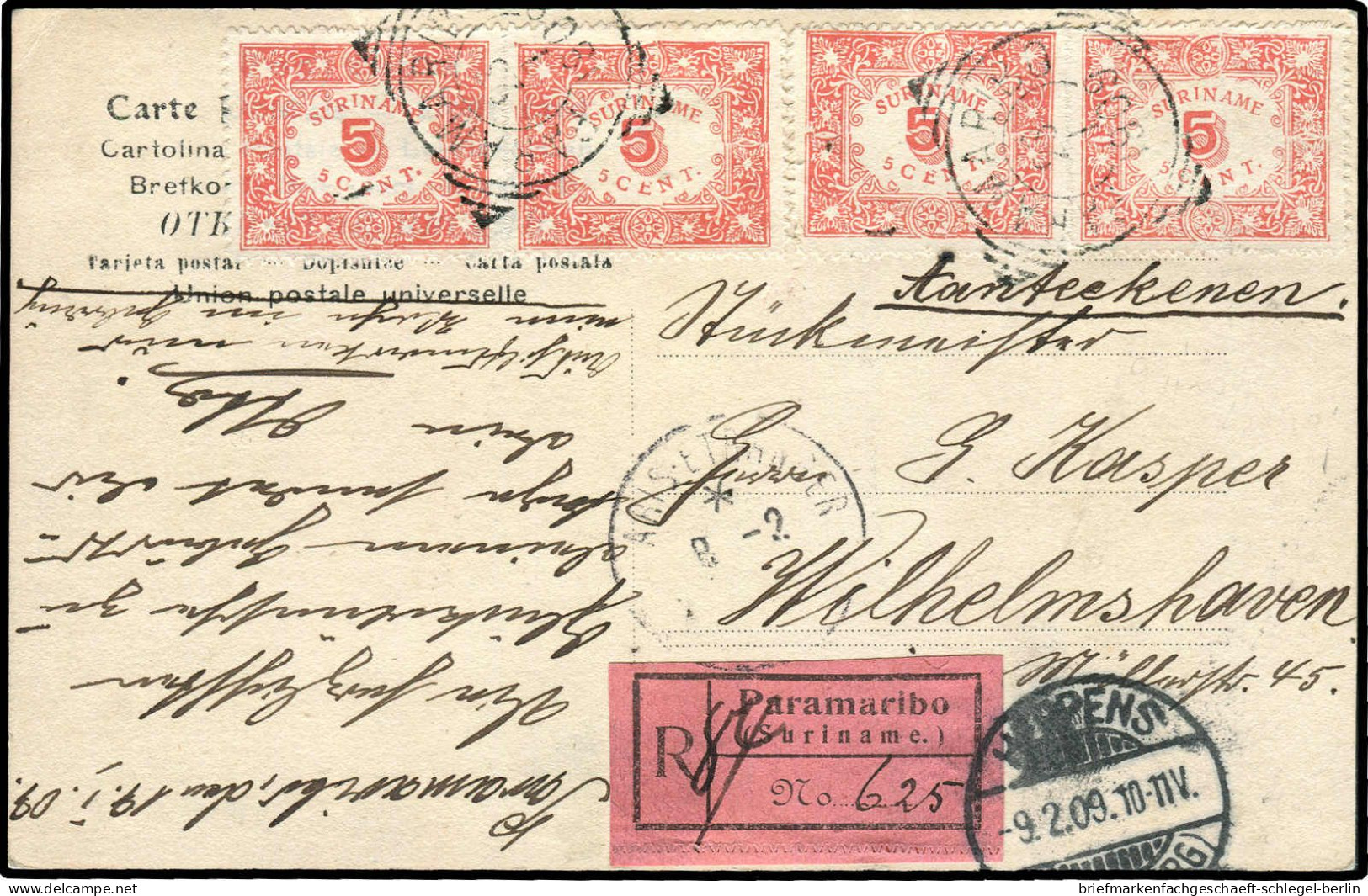 Surinam, 1909, 64 A, Brief - Surinam