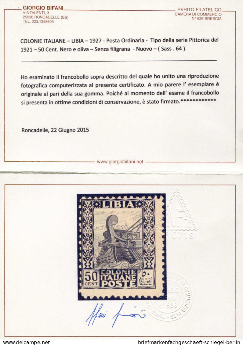 Italienisch-Libyen, 1927, 60 C, Ungebraucht - Andere & Zonder Classificatie