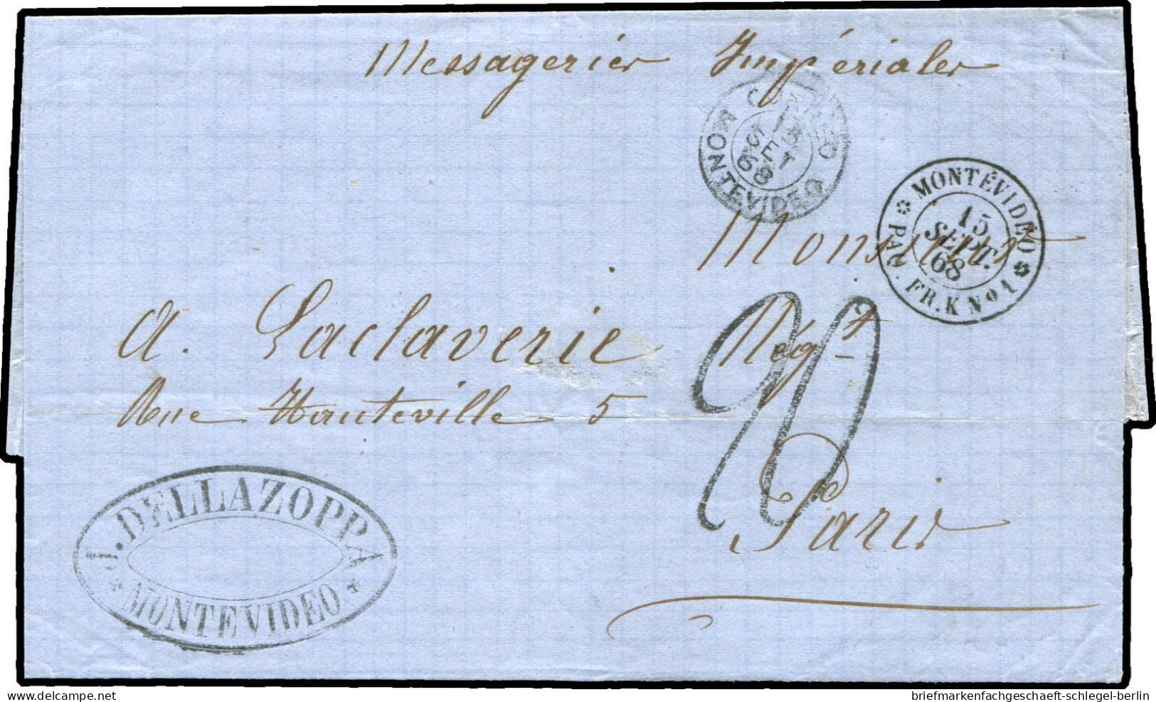 Uruguay, 1868, Brief - Uruguay