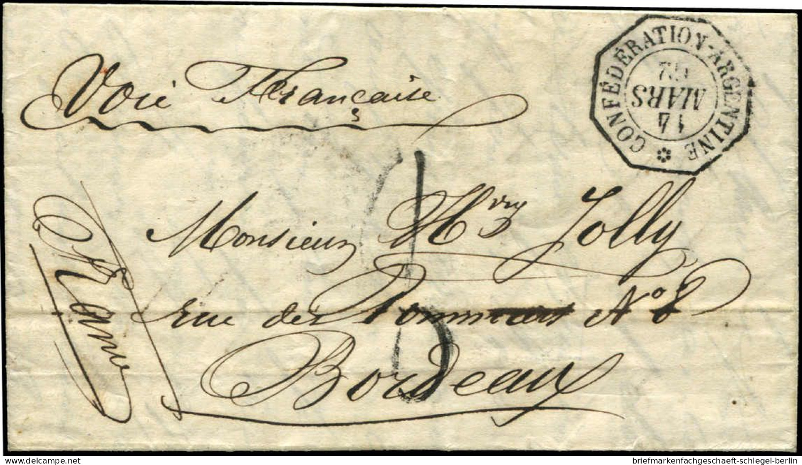 Argentinien, 1862, Brief - Andere & Zonder Classificatie
