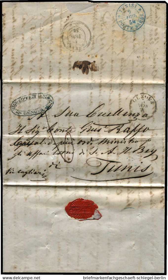 Italienische Post Im Ausland, 1854, Brief - Other & Unclassified
