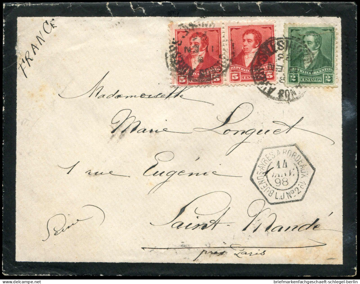 Argentinien, 1898, 85, 87, Brief - Altri & Non Classificati