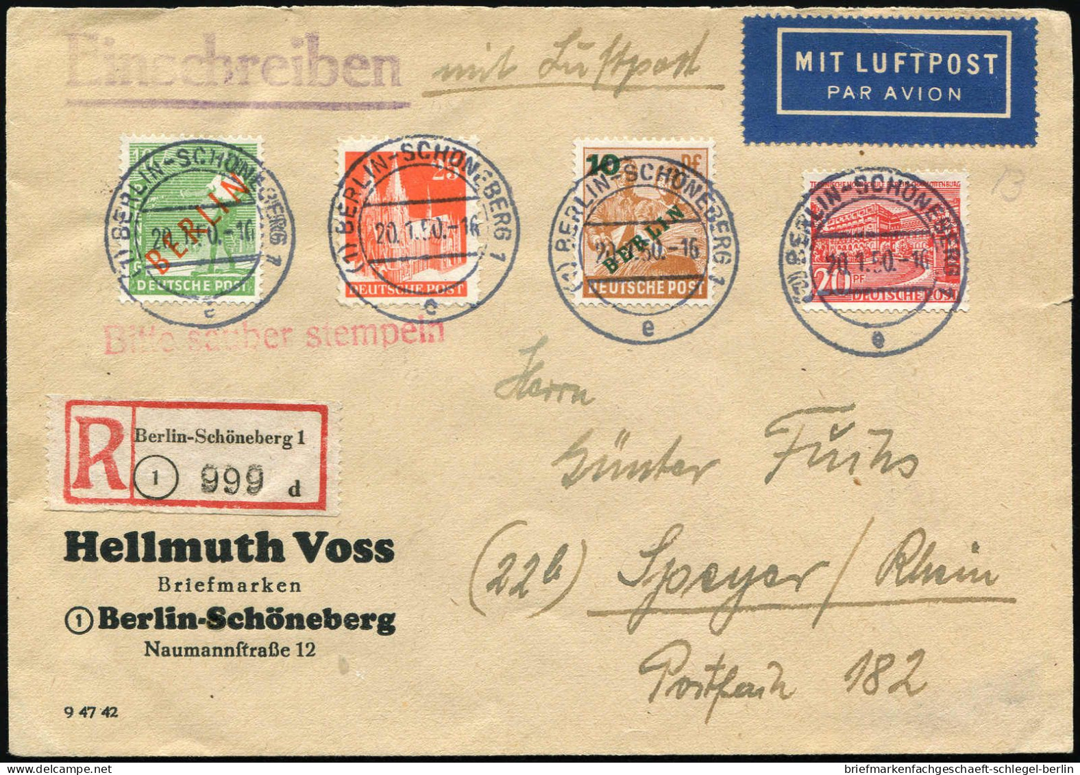 Amerik.+Brit. Zone (Bizone), 1948, 87 II WD Mif, Brief - Briefe U. Dokumente