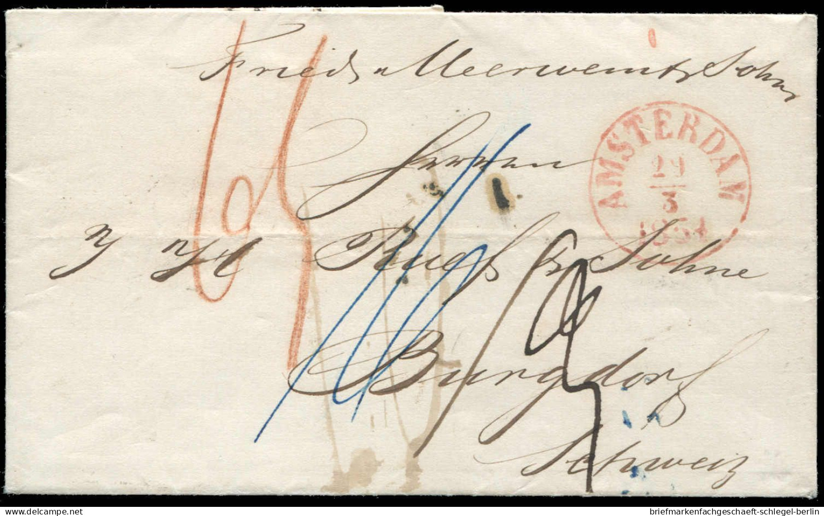 Niederlande, 1854, Brief - Autres & Non Classés