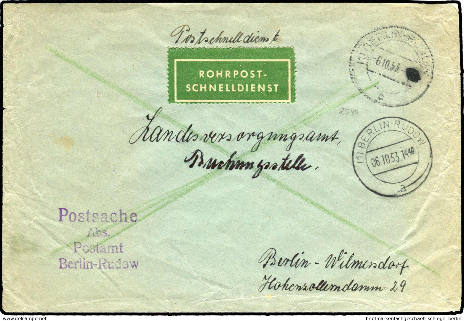 Berlin, 1953, Brief - Other & Unclassified