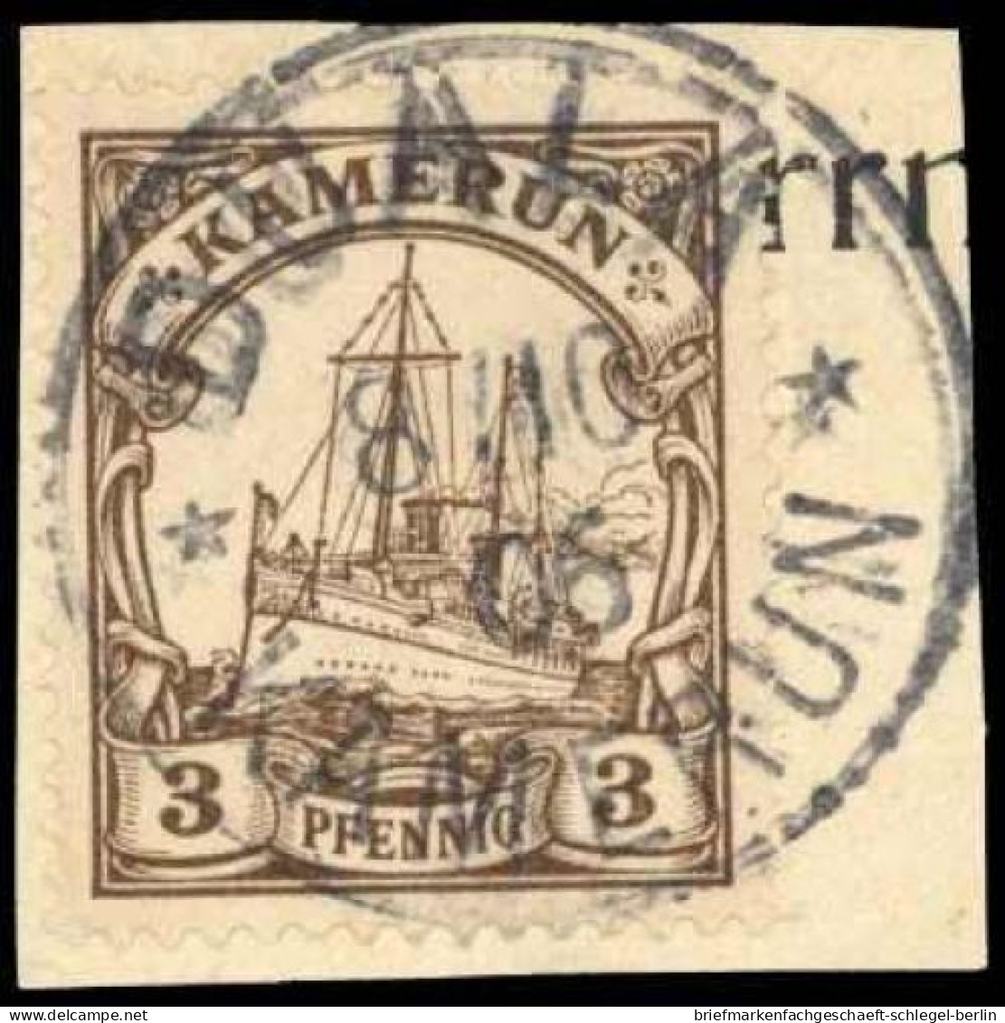 Deutsche Kolonien Kamerun, 1900, 7, Briefstück - Kamerun