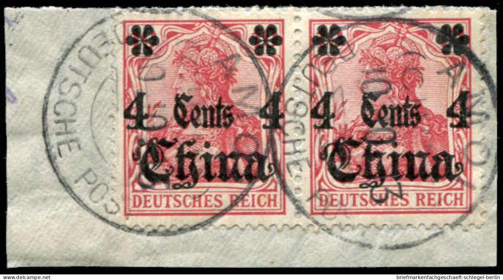 Deutsche Auslandspost China, 1913, Briefstück - China (oficinas)