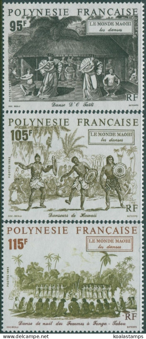 French Polynesia 1992 SG644-646 Maori Traditional Dances Set MNH - Sonstige & Ohne Zuordnung