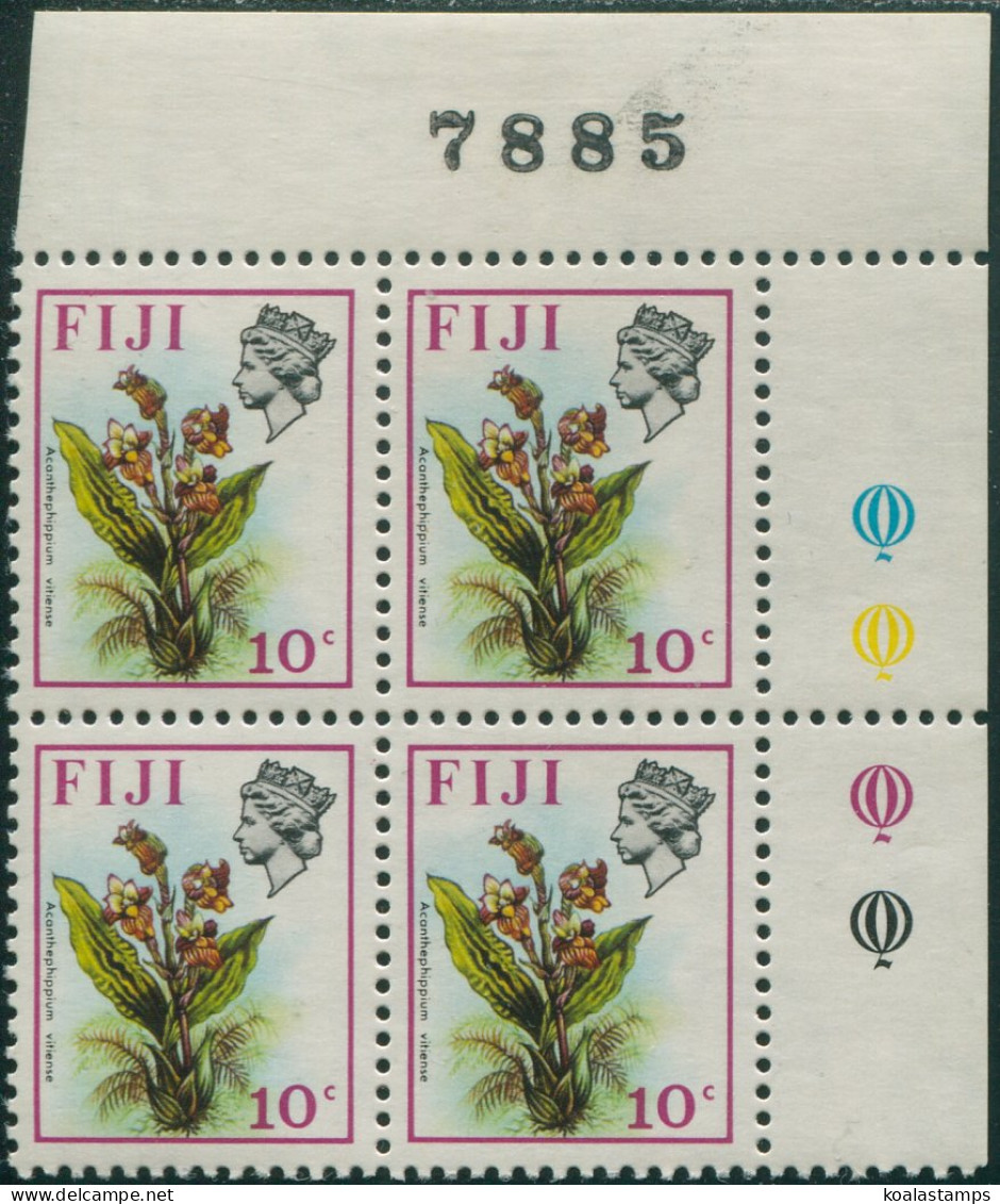 Fiji 1971 SG442 10c Flowers Corner Block MNH - Fiji (1970-...)