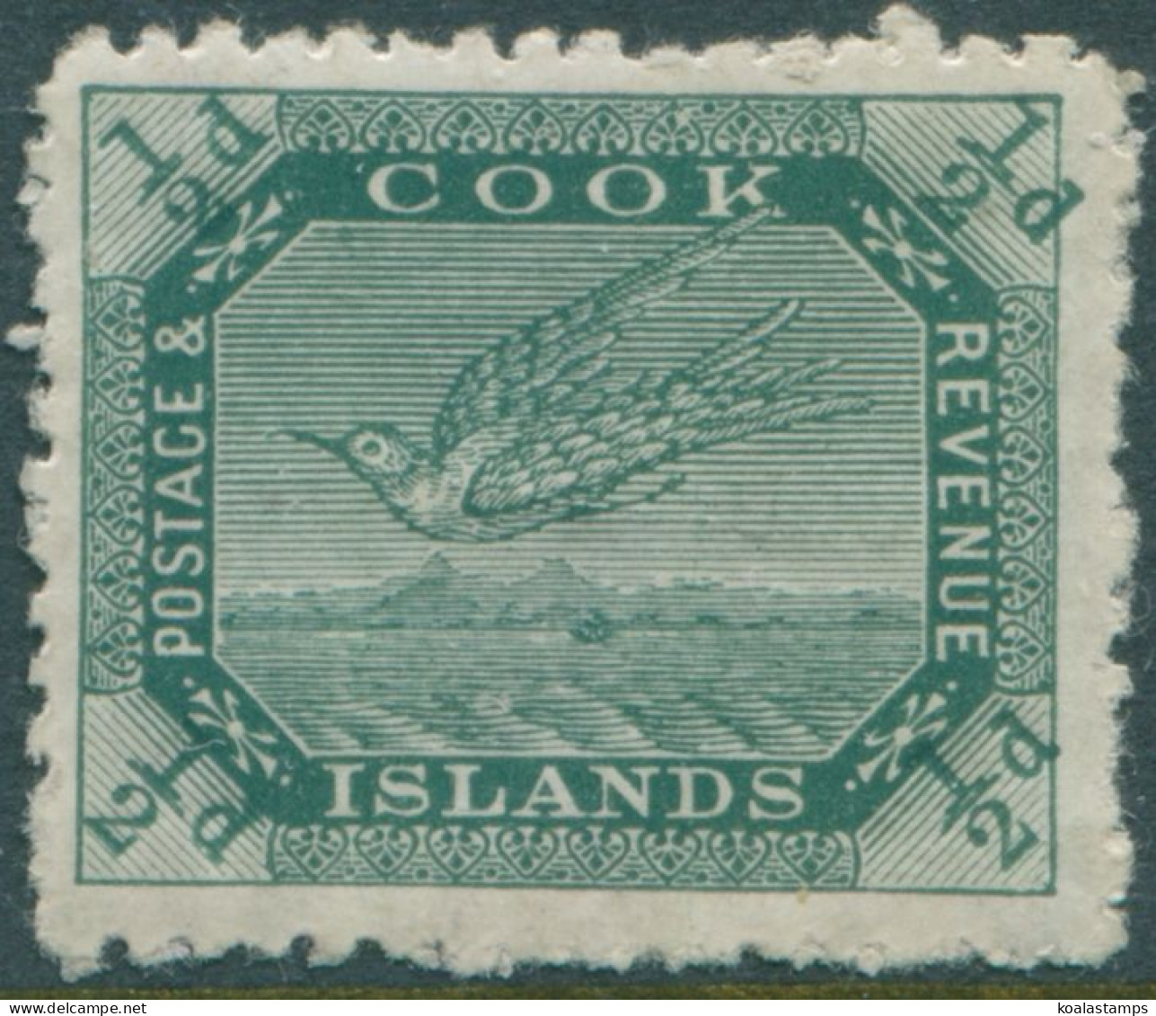 Cook Islands 1913 SG39 ½d Deep Green White Tern MLH - Cookinseln