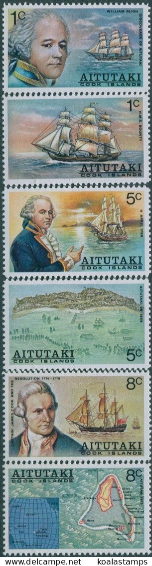 Aitutaki 1974 SG114-119 William Bligh Discovery Set MNH - Cookinseln