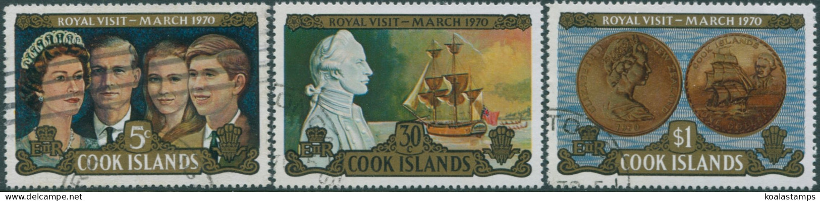 Cook Islands 1970 SG328-330 Royal Visit Set FU - Cookeilanden